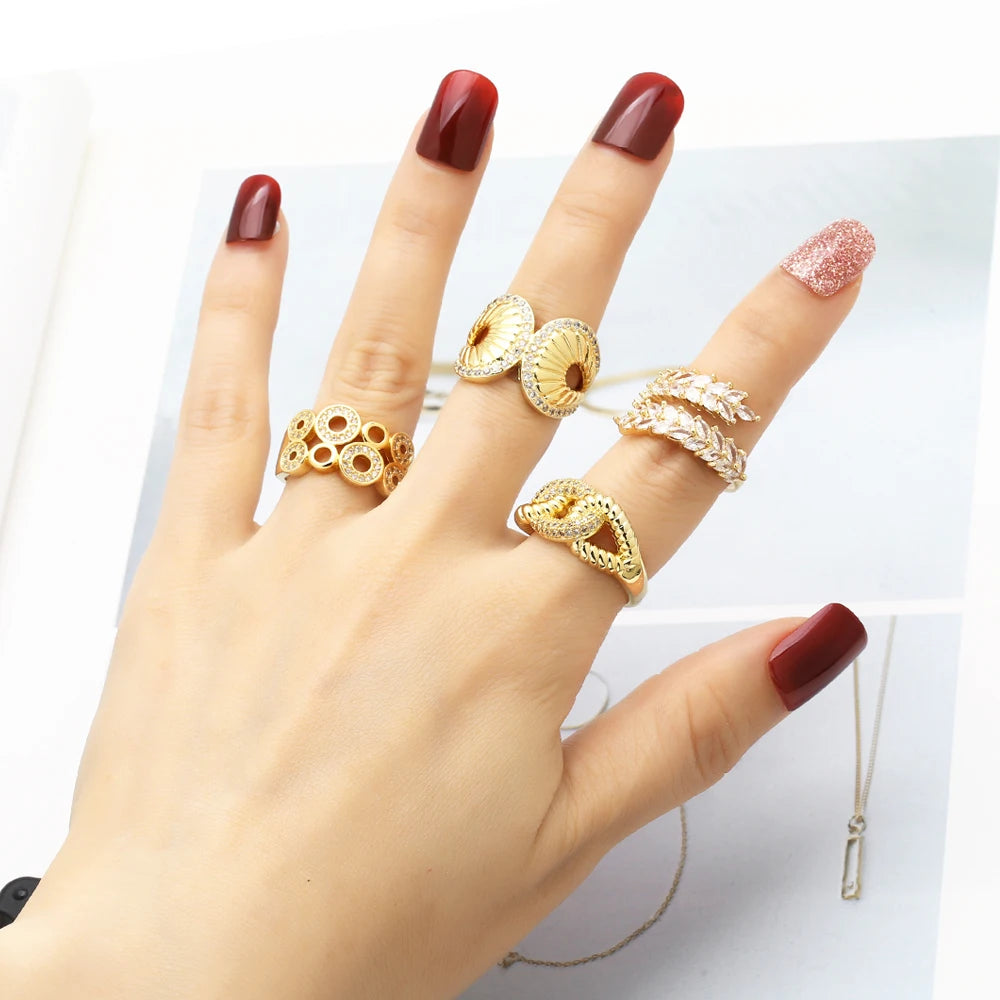 Twisted Leaf Gilded Statement Ring