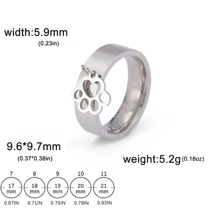Minimalist Floral Stainless Steel Ring