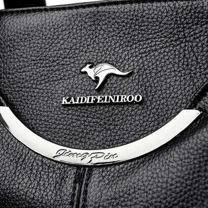 Multi-Pocket Soft Leather Designer Tote