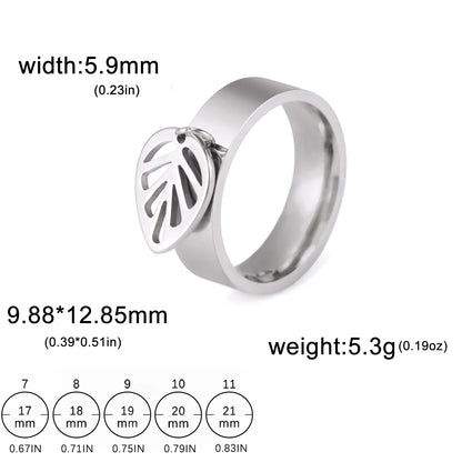 Minimalist Floral Stainless Steel Ring