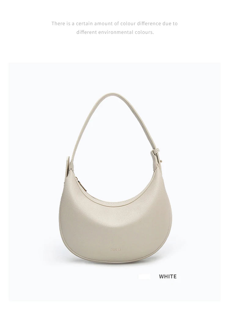 Minimalist Crescent Leather Underarm Bag