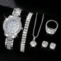 Hip-Hop Diamond Watch & Jewelry Set
