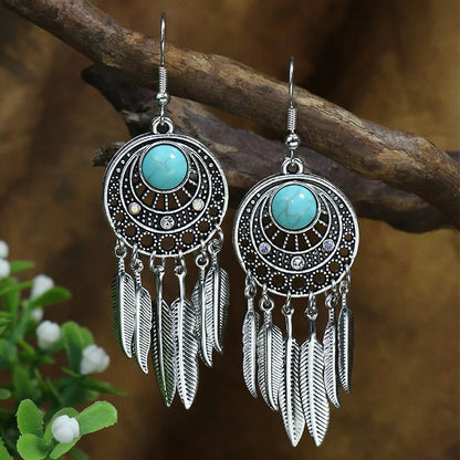 Bohemian Turquoise Water Drop Earrings