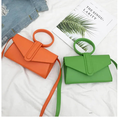 Minimalist Diagonal Designer Leather Clutch