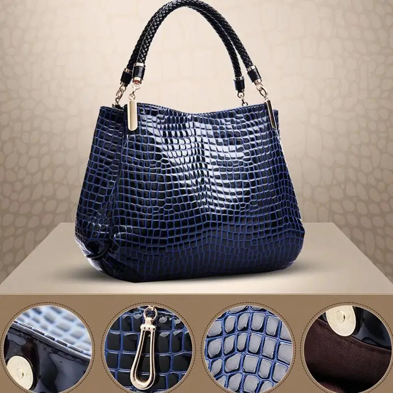 Crocodile Embossed Grand Commuter Tote