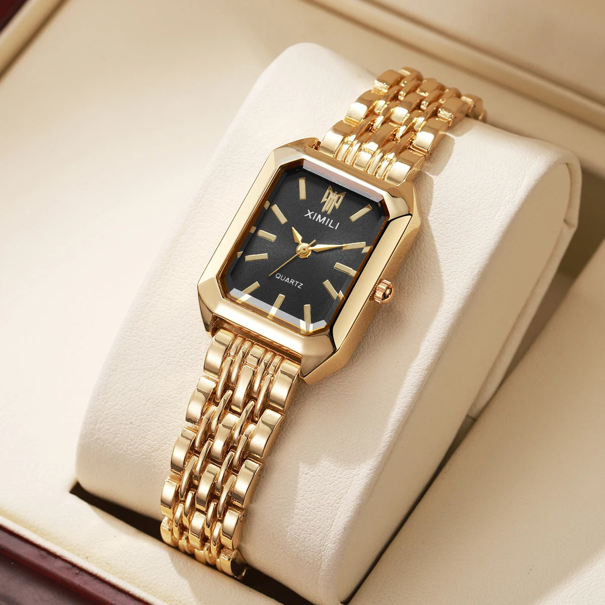 Geometric Steel Band Dress Watch