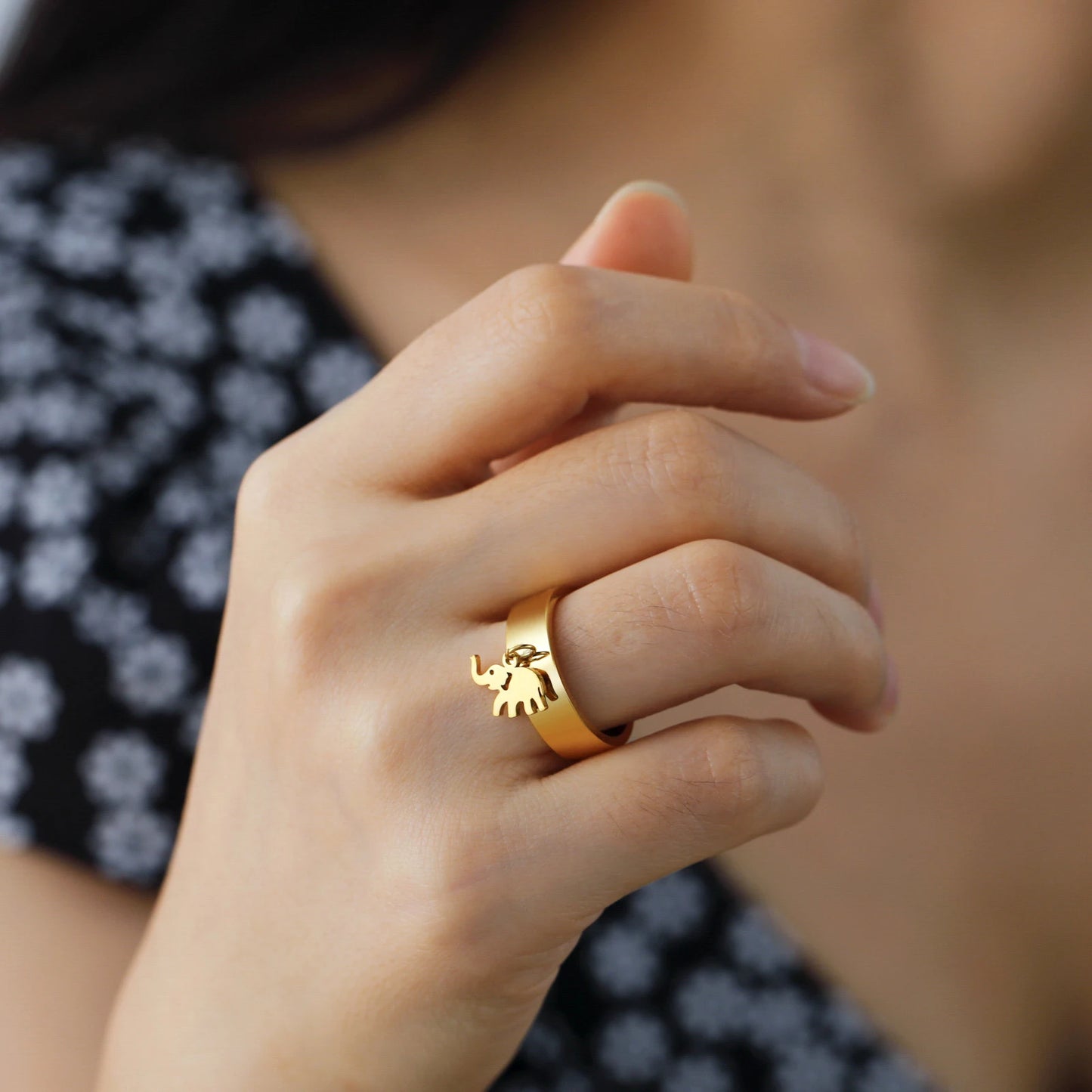 Minimalist Floral Stainless Steel Ring