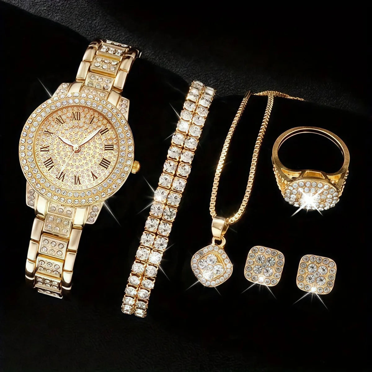 Full 5-Piece Jewelry Watch Suite