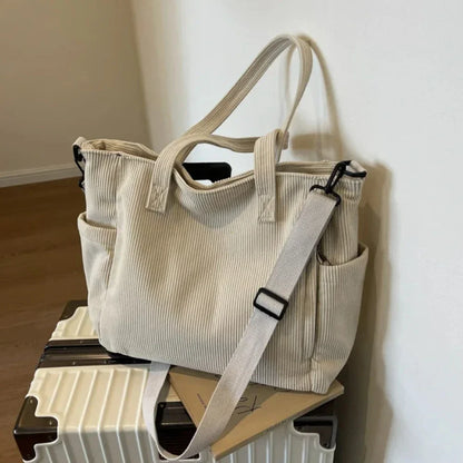 Corduroy Square Commuter Shoulder Bag