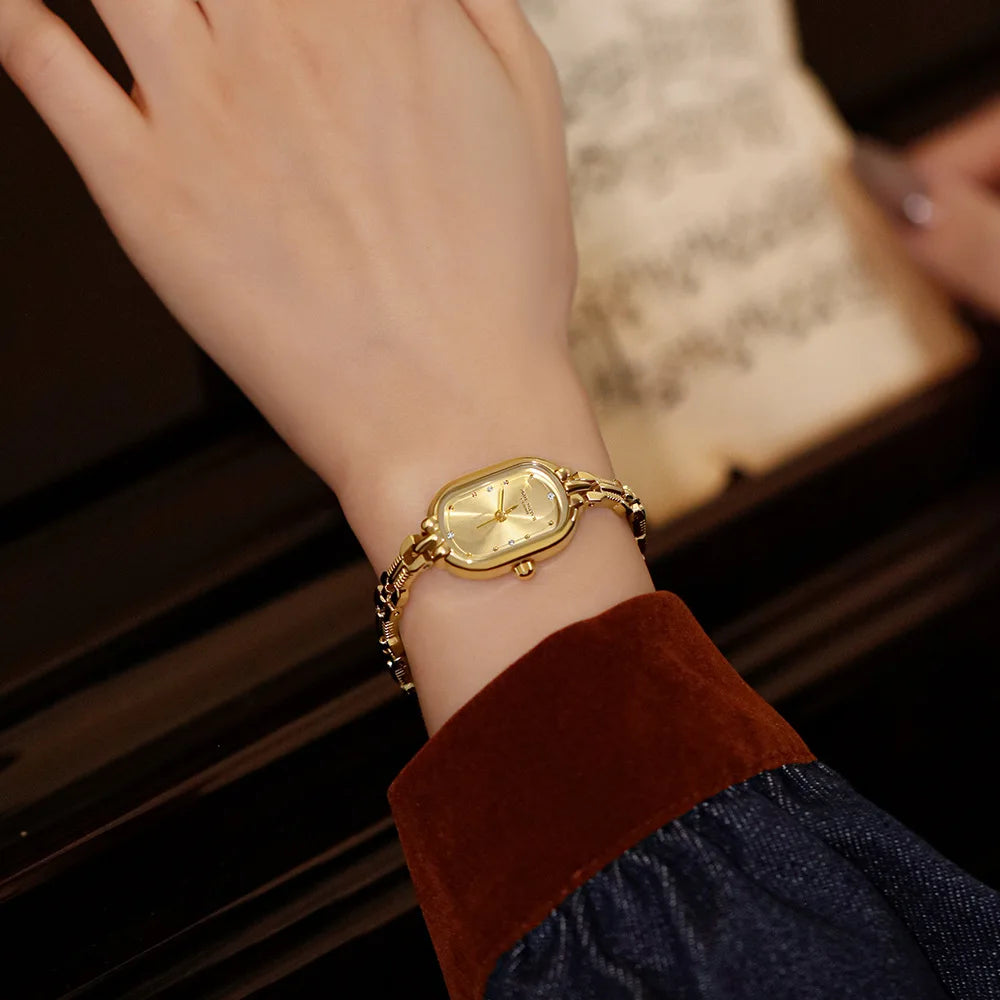 Japanese Movement Oval Gold Watch