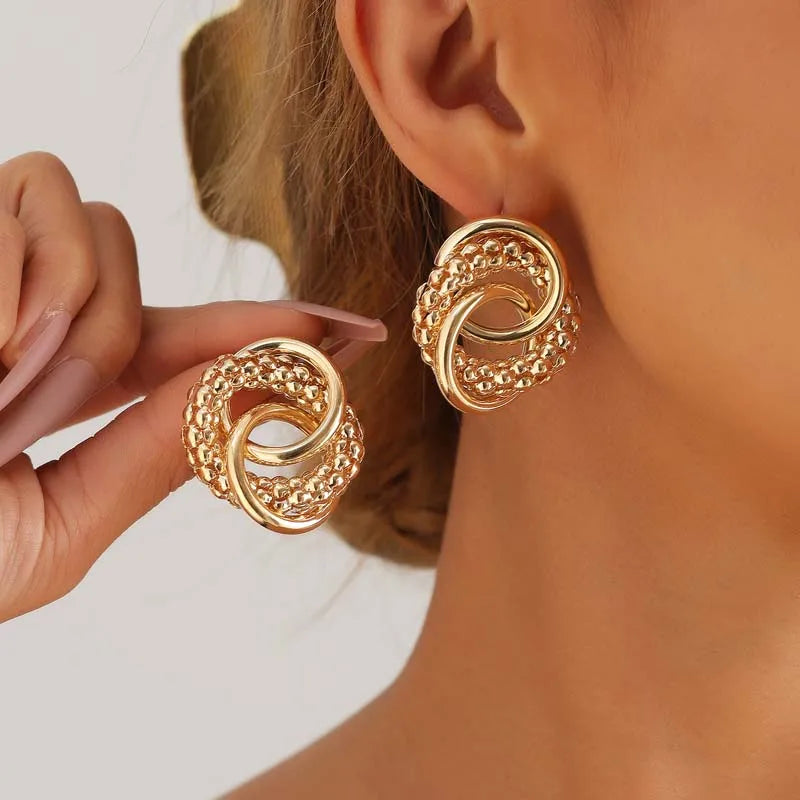 Geometric Irregular Metal Wrap Earrings