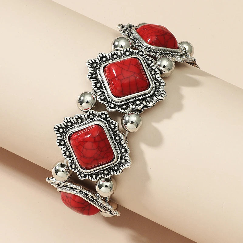 Vintage Elastic Statement Bead Bracelet