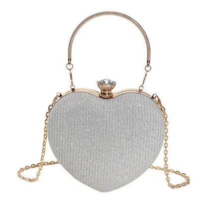 Sculpted Heart Metal Evening Clutch