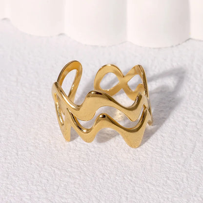 Irregular Wave Gilded Statement Ring