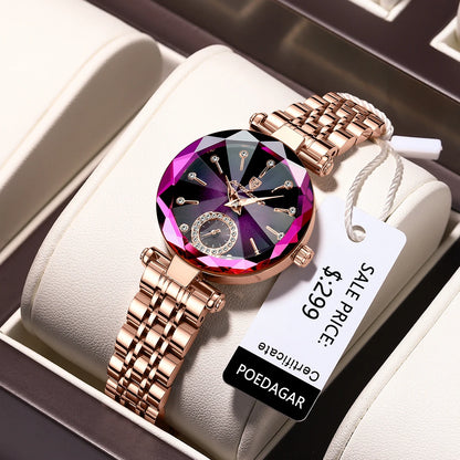 Rose Gold Steel Jewelry Watch