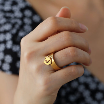 Minimalist Floral Stainless Steel Ring