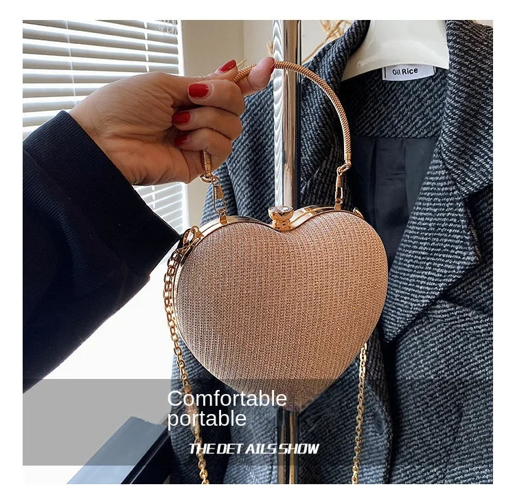 Sculpted Heart Metal Evening Clutch