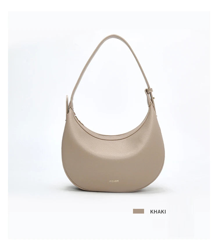 Minimalist Crescent Leather Underarm Bag