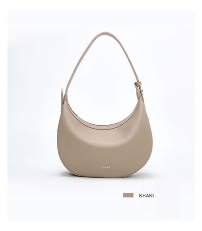Minimalist Crescent Leather Underarm Bag