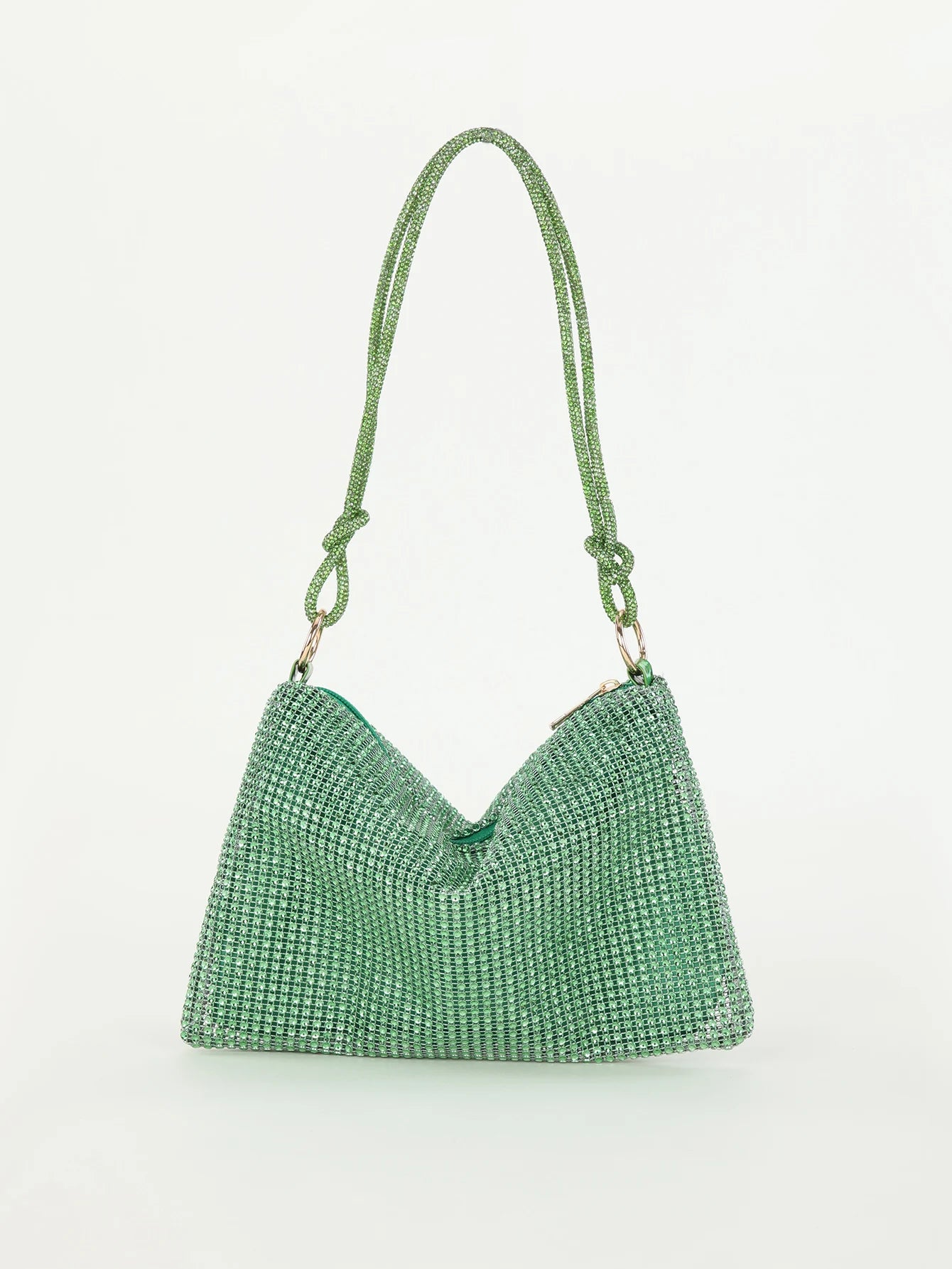 Rhinestone Crescent Evening Underarm Bag