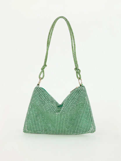 Rhinestone Crescent Evening Underarm Bag