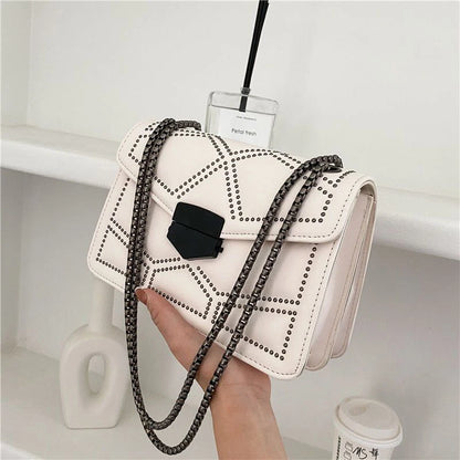 Vintage Rivet Designer Crossbody Bag