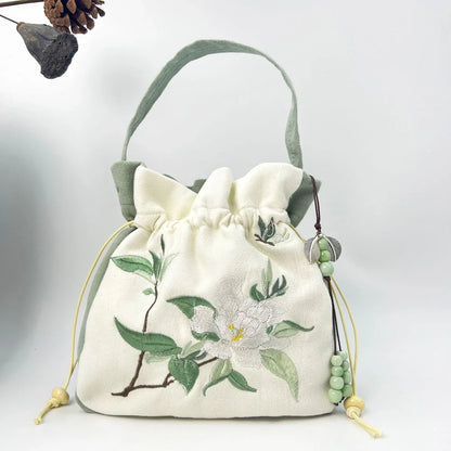 Embroidered Silk Heritage Bucket Bag