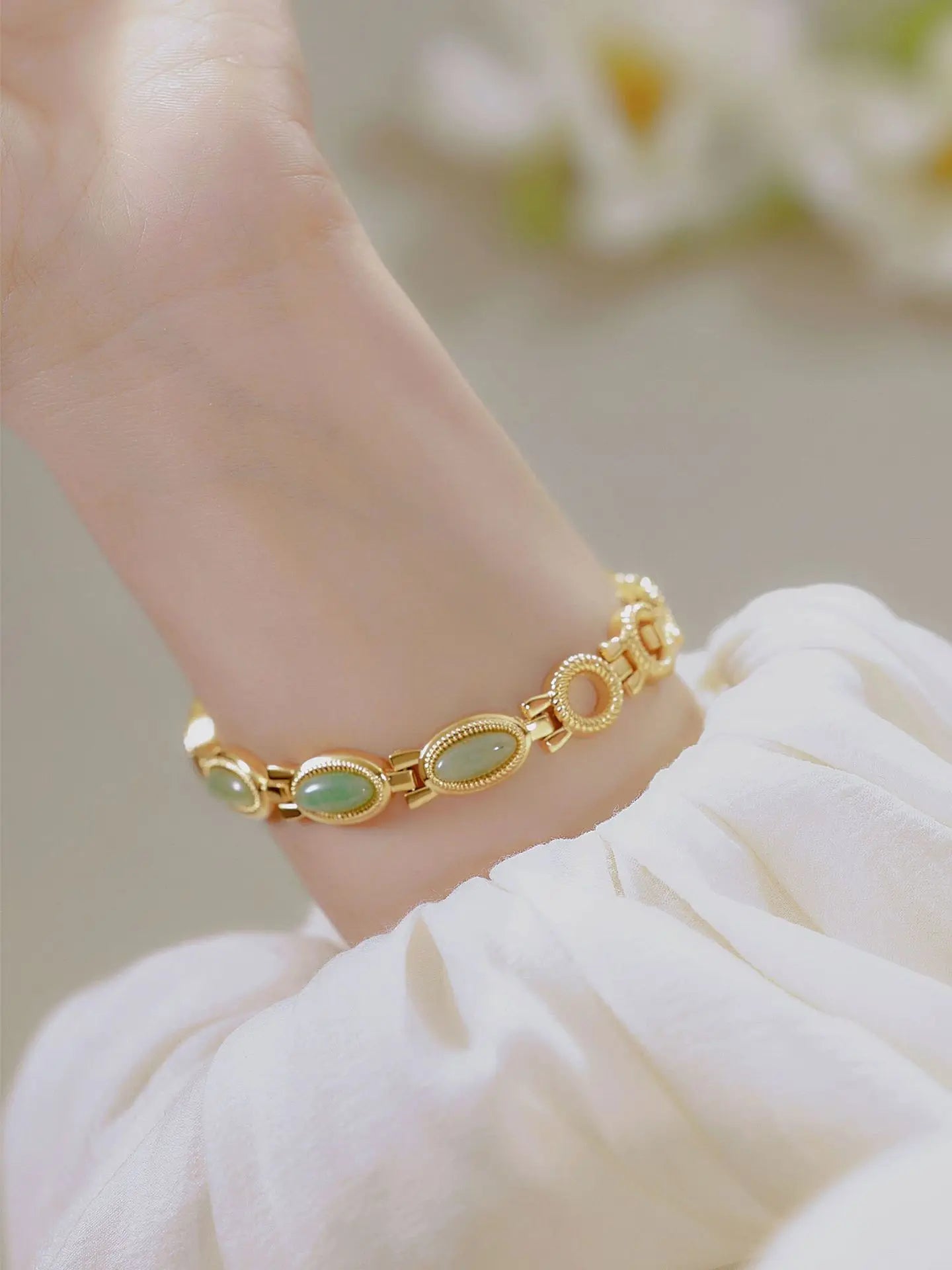 Jade Bead Bracelet Jewelry Watch