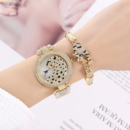 Crystal Animalier Gilded Watch Set