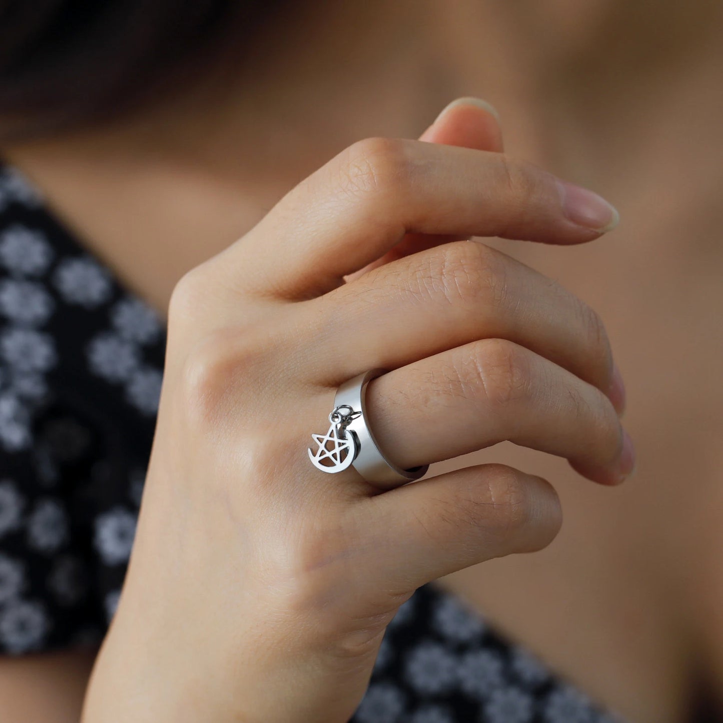 Minimalist Floral Stainless Steel Ring