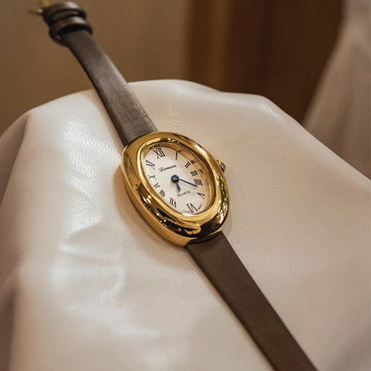 Vintage Roman Genuine Leather Watch
