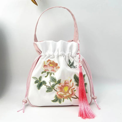 Embroidered Silk Heritage Bucket Bag