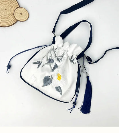 Embroidered Silk Heritage Bucket Bag