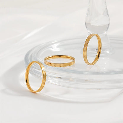 Minimalist Gilded Heart Wedding Ring