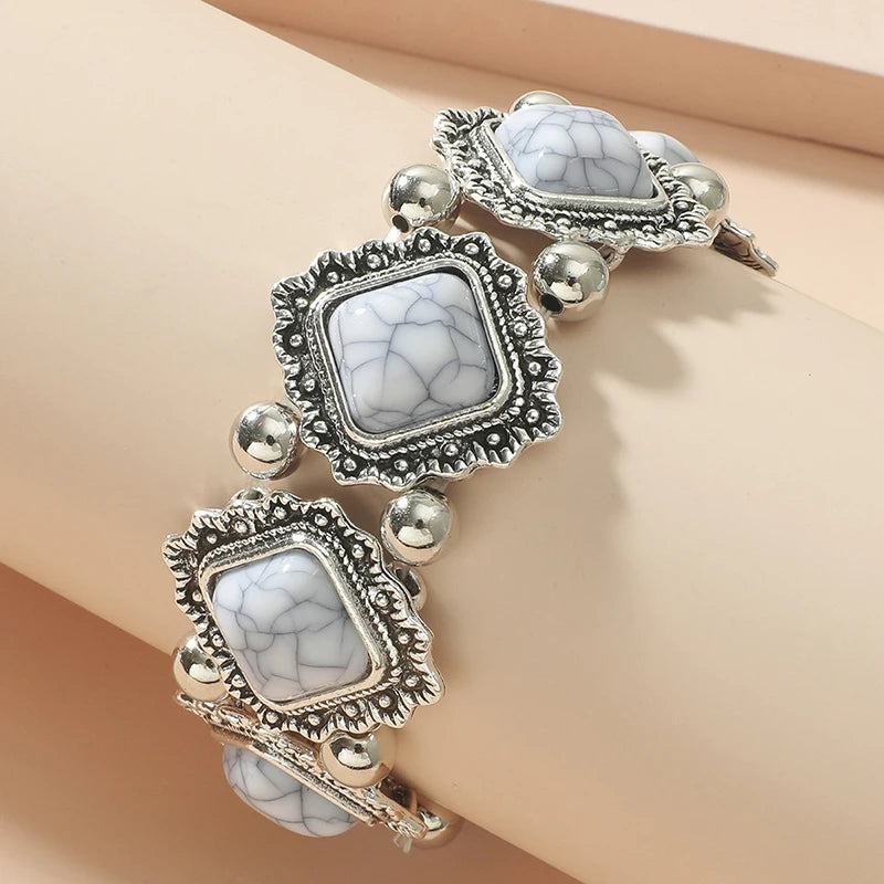 Vintage Elastic Statement Bead Bracelet