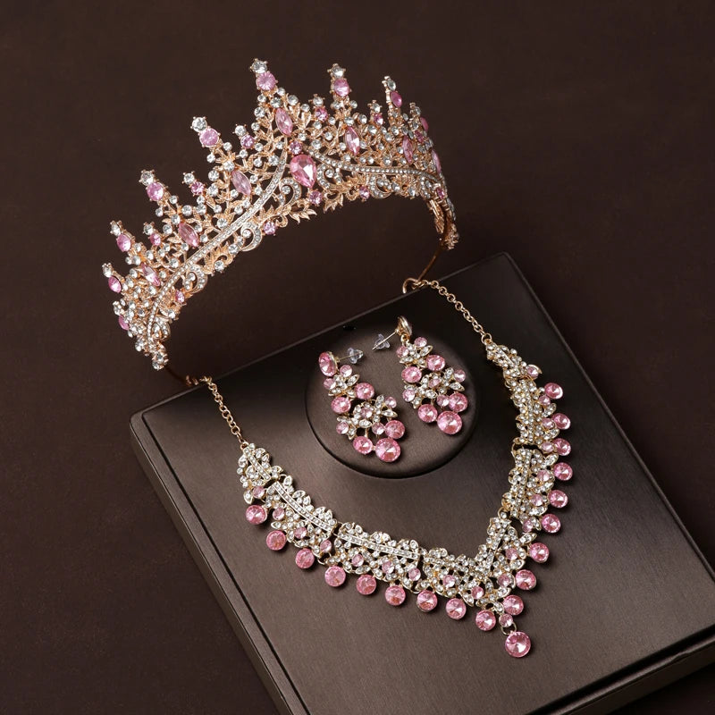 Dubai Royal Crystal Tiara Set