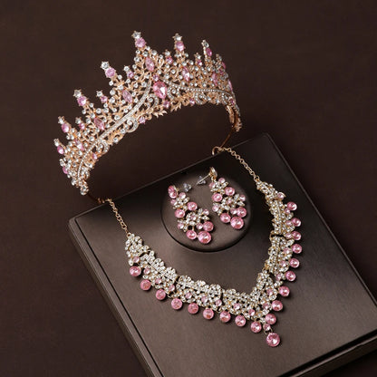 Dubai Royal Crystal Tiara Set
