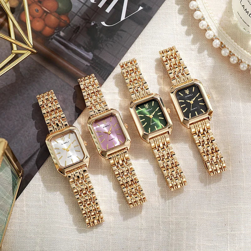 Geometric Steel Band Dress Watch