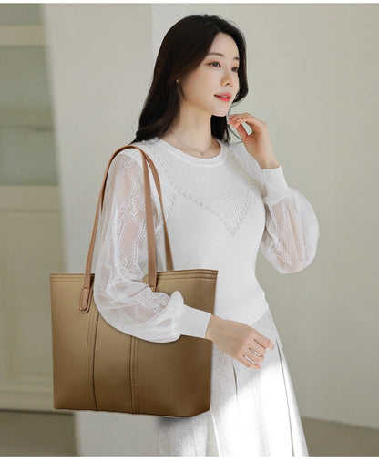 Designer Soft Leather Bucket Tote