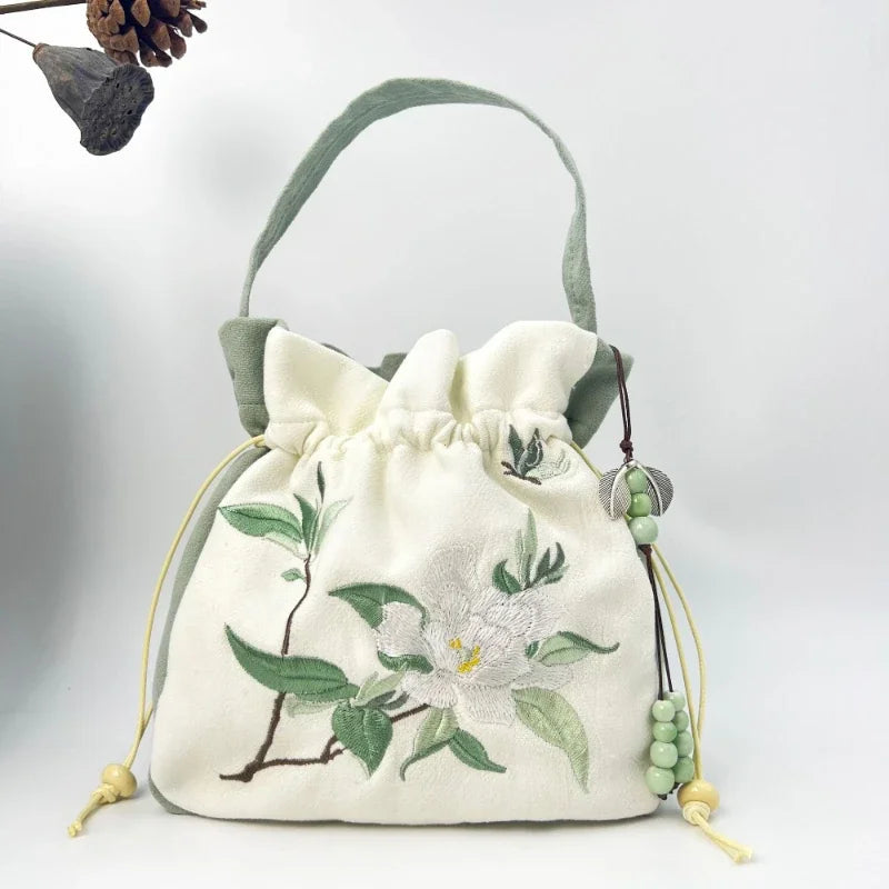 Embroidered Silk Heritage Bucket Bag