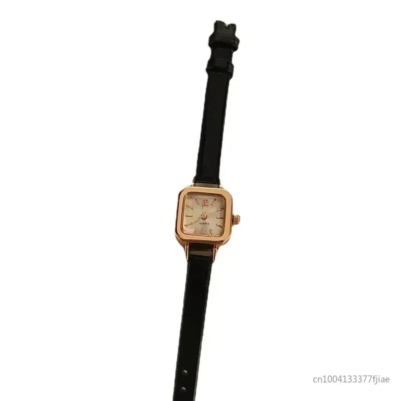 Minimalist Square Leather Strap Watch