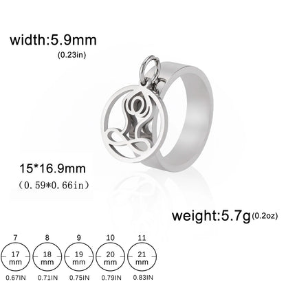Minimalist Floral Stainless Steel Ring