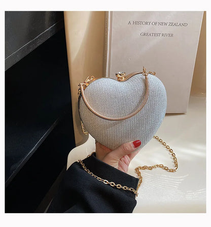 Sculpted Heart Metal Evening Clutch