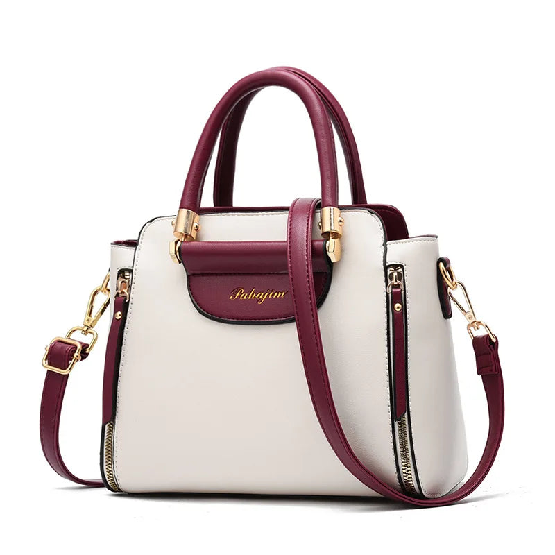 European Color-Block Office Wallet Bag