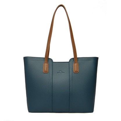 Designer Soft Leather Bucket Tote