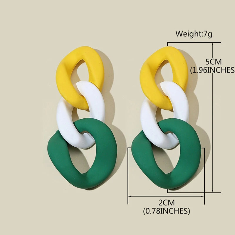 Color-Block Statement Resin Earrings
