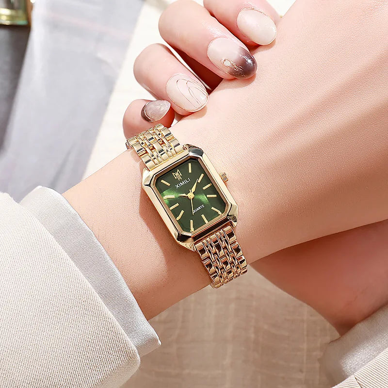 Rectangle Steel Band Quartz Watch