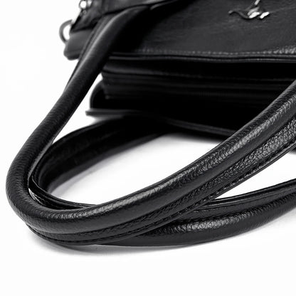 Multi-Pocket Soft Leather Designer Tote