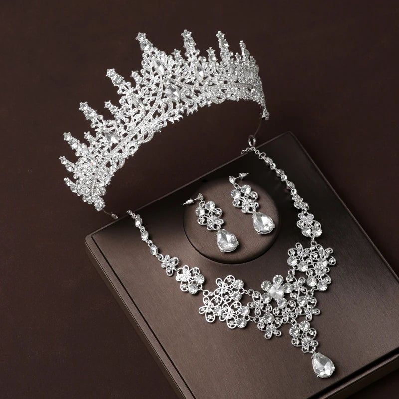 Dubai Royal Crystal Tiara Set