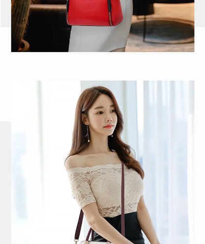 European Color-Block Office Wallet Bag